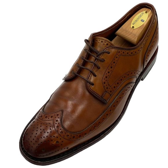 Allen Edmonds Madison Park mens size 9 brown leather wing tip oxford dress shoes main image 6